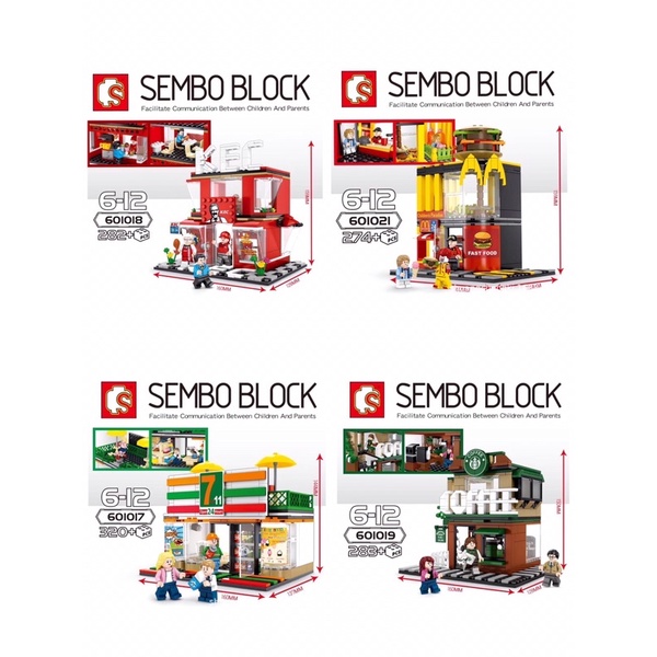Sembo Block Mini Street (711,Coffee,KEC,M) Building Blocks WeBuild ...