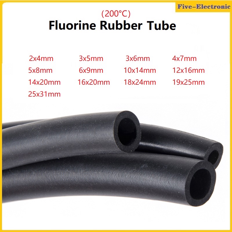 1Meter Inner Dia 2mm 10mm Fluorine Rubber Tubing FKM Petrol Diesel