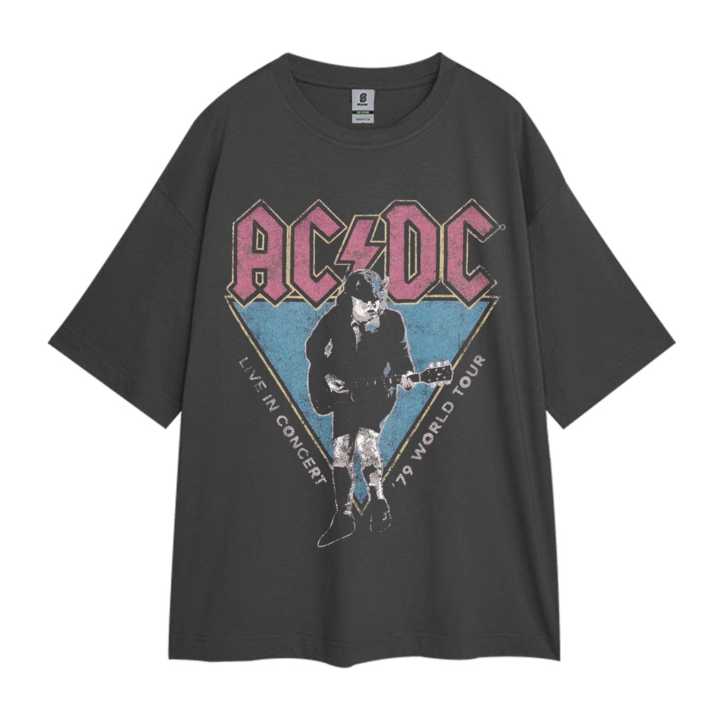 Acdc Band Vintage T-shirt Oversized T-shirt Band AC/DC Live In Concert ...
