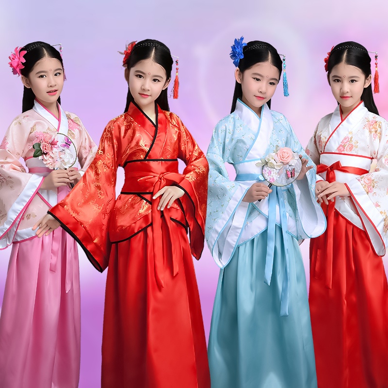 Children Hanfu Traditional Chinese Dance Costumes Stage Dress Dance