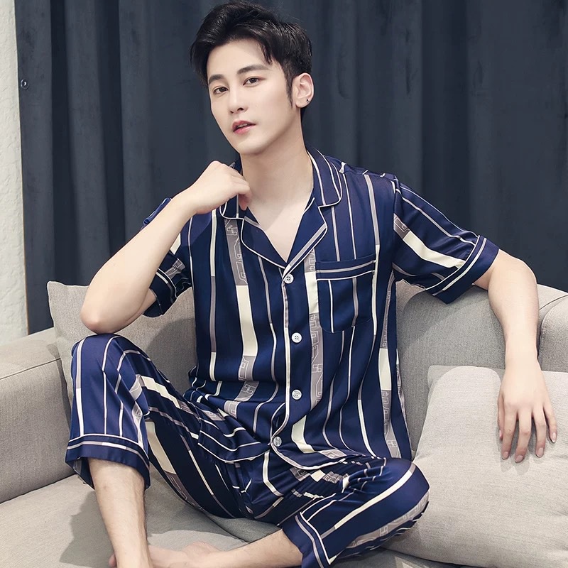 CAND Men s Silk Sleepwear Terno Pajama Set Size L XL 2XL 3XL Shopee Philippines