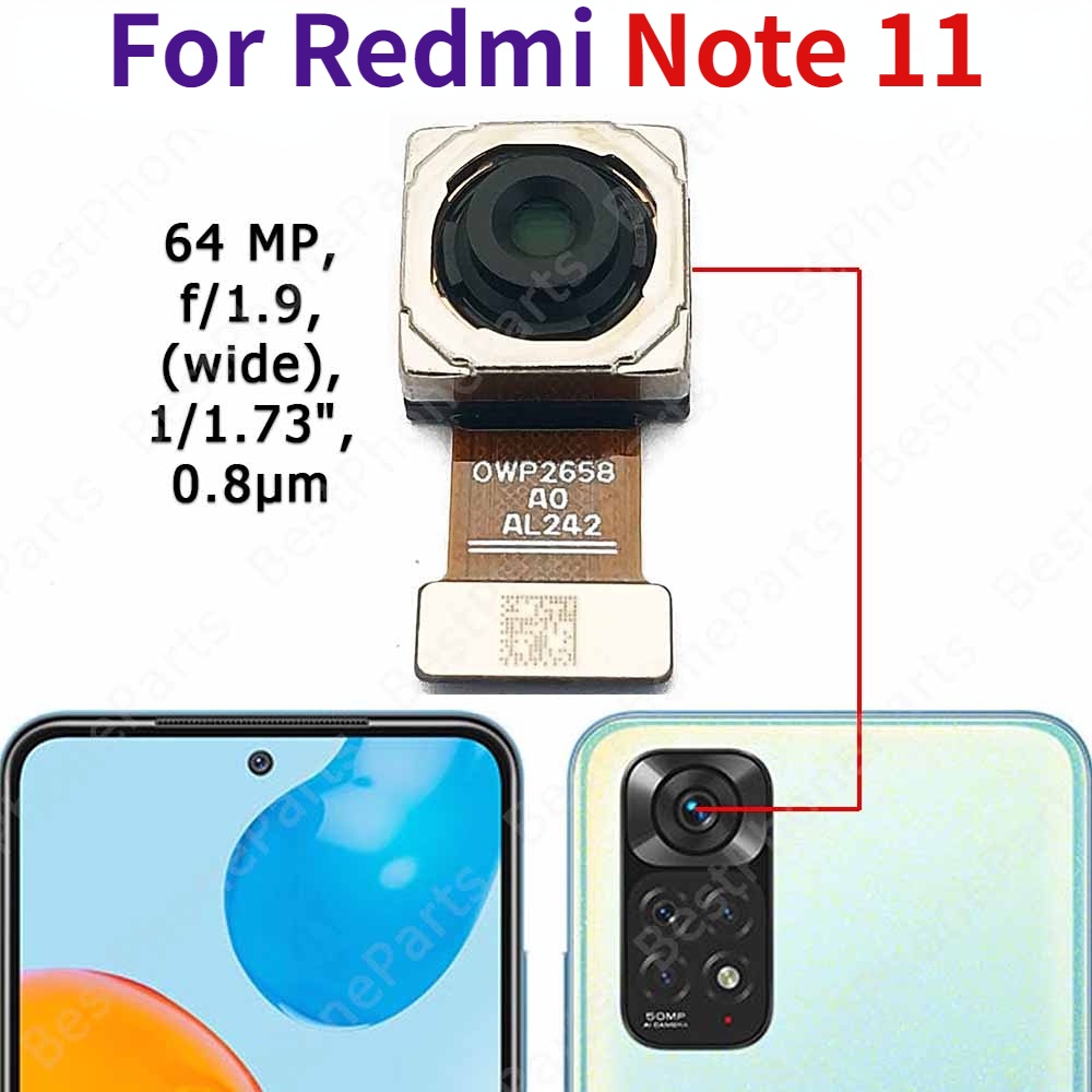 For Xiaomi Redmi Note 11 Back Camera Rear Camera Module Replacement ...