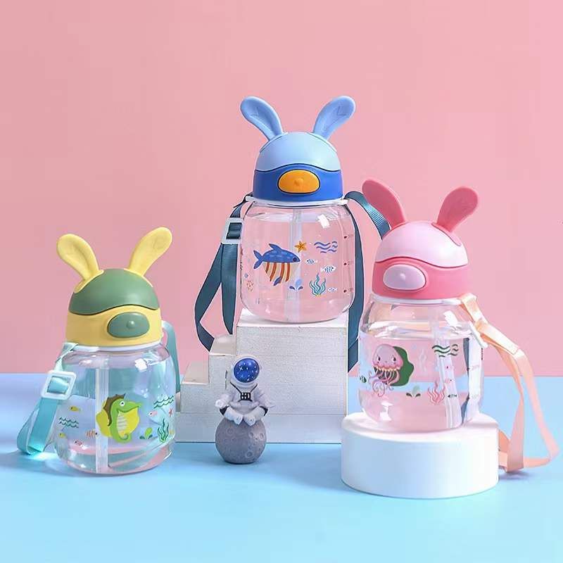 2637# Rabbit sippy cup for baby Straw Cup Feeding Nursing water juice ...