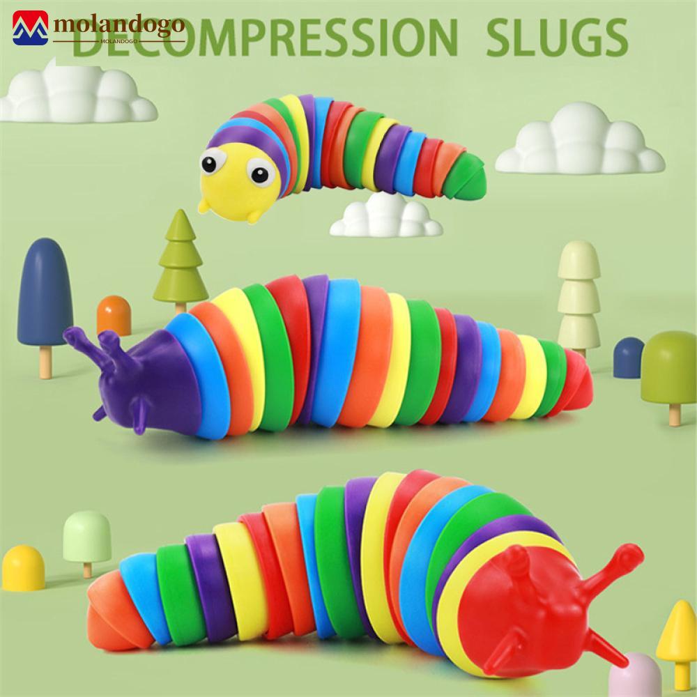 MOLANDOGO 3D Emulation Worm Fidget Toy Slug Articulated Realistic ...