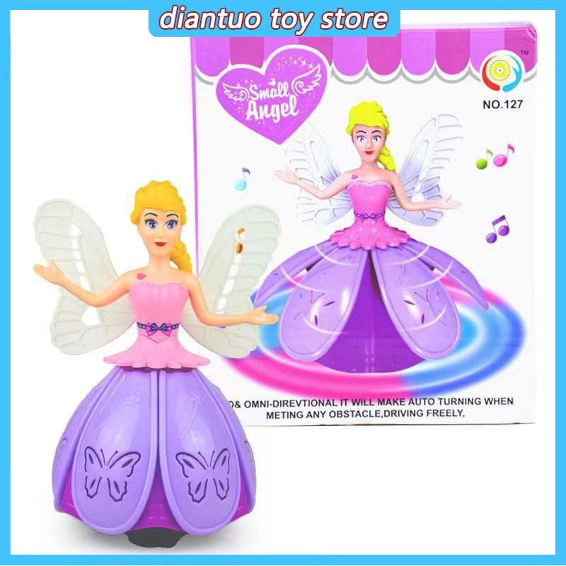 Electric Dancing Princess Doll LED Light Rotating Robot Music Toy ...