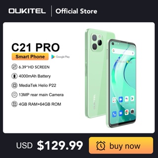 OUKITEL C21 Pro 4GB+64GB MT6762D Octa Core Smartphone 6.39'' HD Screen 21MP  Rear Camera 4000mAh 4G Android 11 Mobile Phone