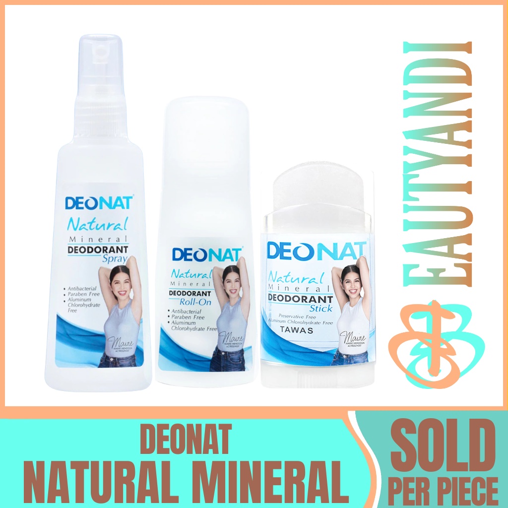 DEO NAT Deonat Natural Mineral Deodorant underarm Spray Roll on tawas Shopee Philippines