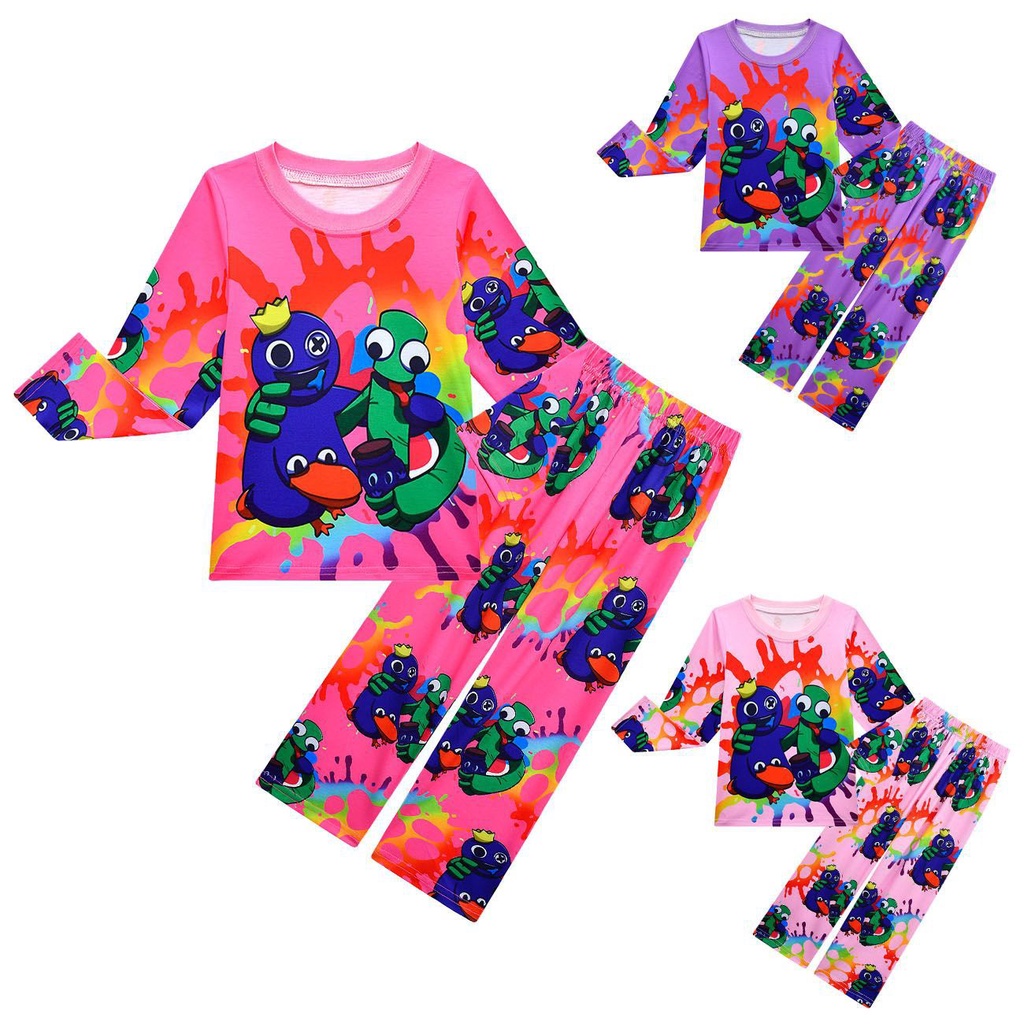Roblox Rainbow Friends Children Pajamas Boys Clothes Pants 2PCS Set