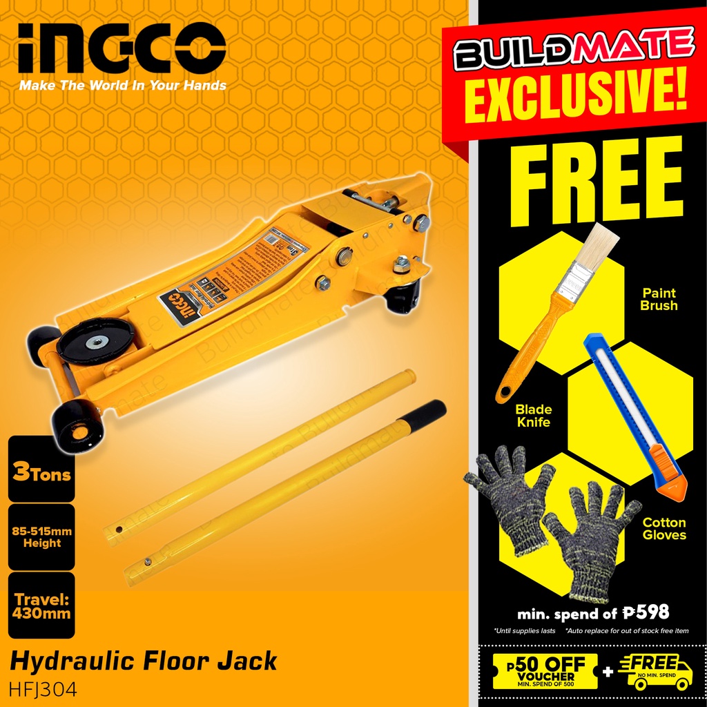 INGCO Hydraulic Floor Jack 3 TONS HFJ304 •BUILDMATE• IHT Shopee