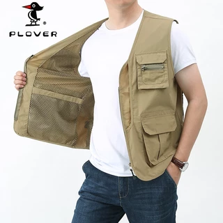 2Pcs Men's Fishing Vest With Multi-Pocket Zip For Photography