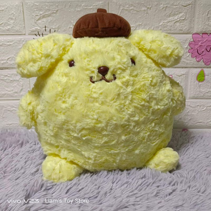 Pompompurin Rose Pattern Sitting Plushie With Clear Etiketa 