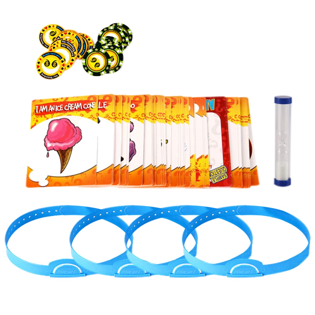 Guess What Am I Family Card Game 4 Headbands 50 Picture Cards 1 Timer
