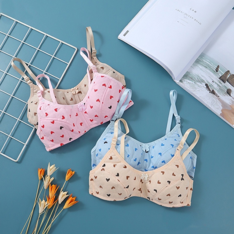 Teens Baby Bra Heart Printed 8-13years old With Adjustable Straps