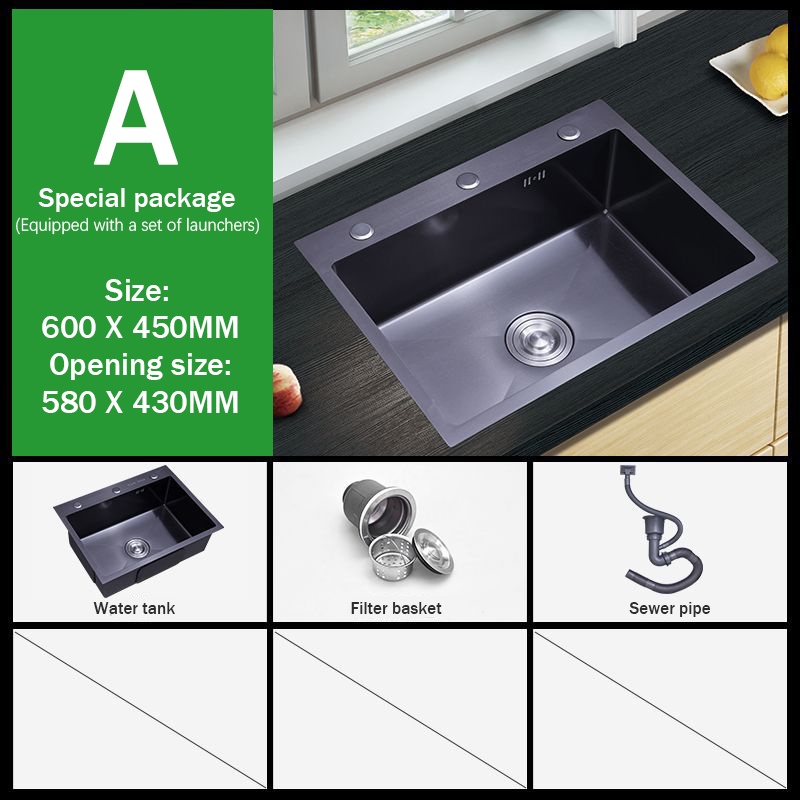 onhand 304 Kitchen Sink Stainless Steel Sink Faucet Single/Double Tub