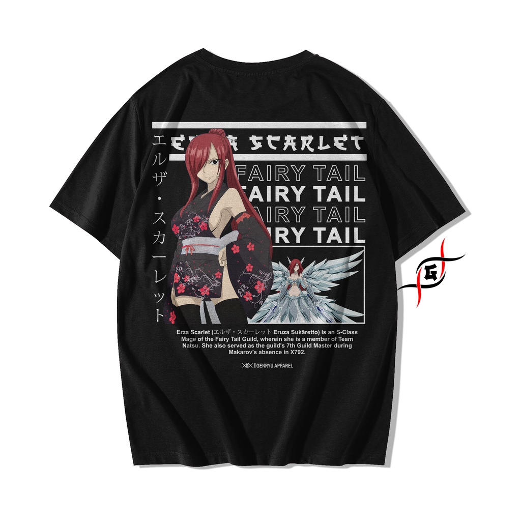 Genryu Erza Scarlet Anime Fairy Tail T-shirt Cotton Combed 24s | Shopee ...