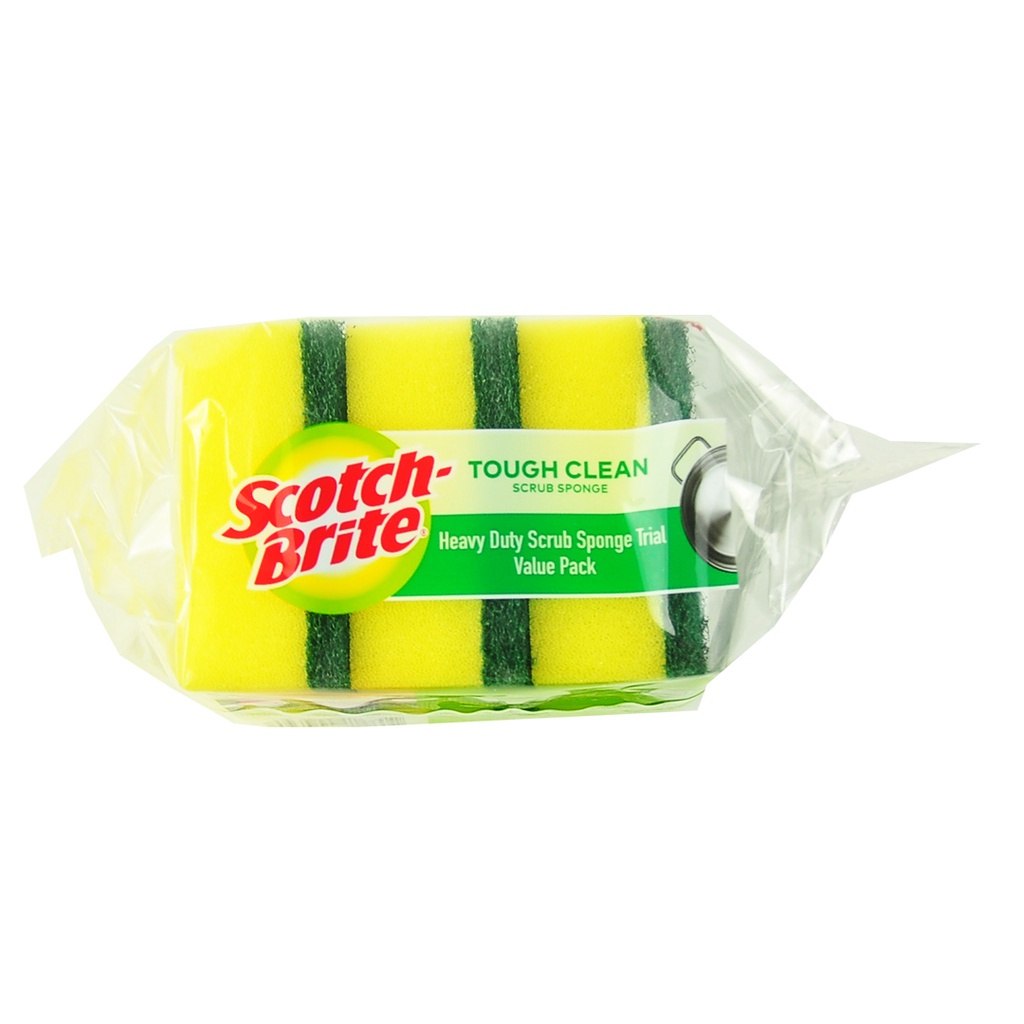3M Scotch Brite Tough Clean Scrub Sponge Trial Value Pack 3pcs | Shopee ...