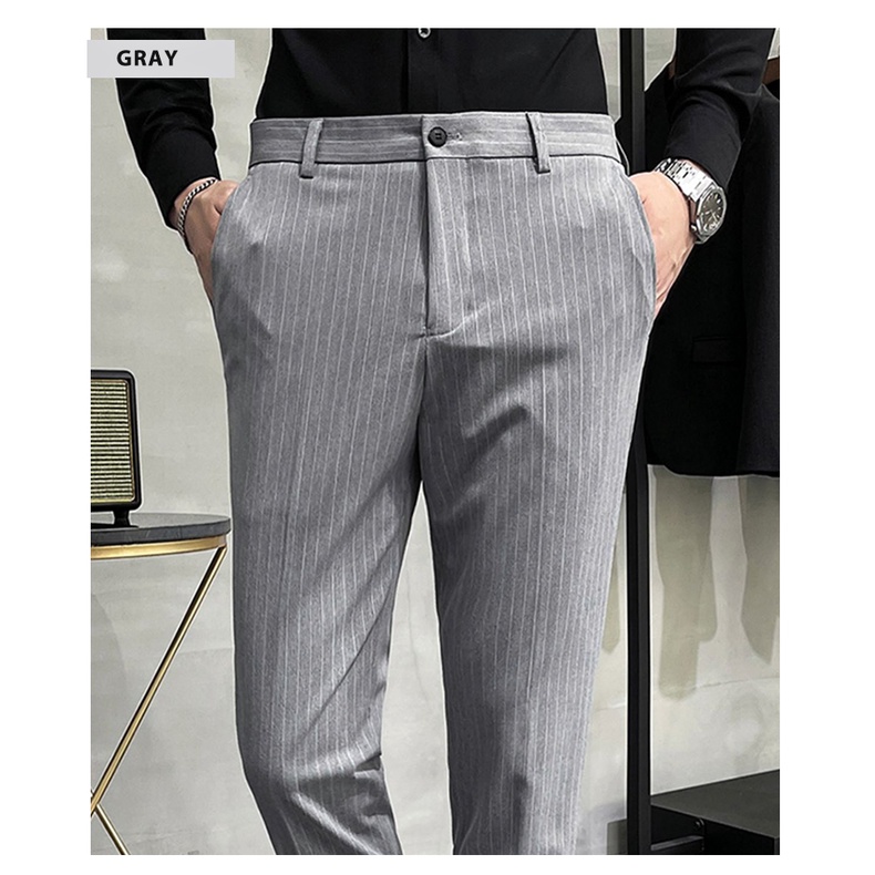 Men's Pants Stripe Casual Trouser Pants For Men Slacks & Formal Attire ...