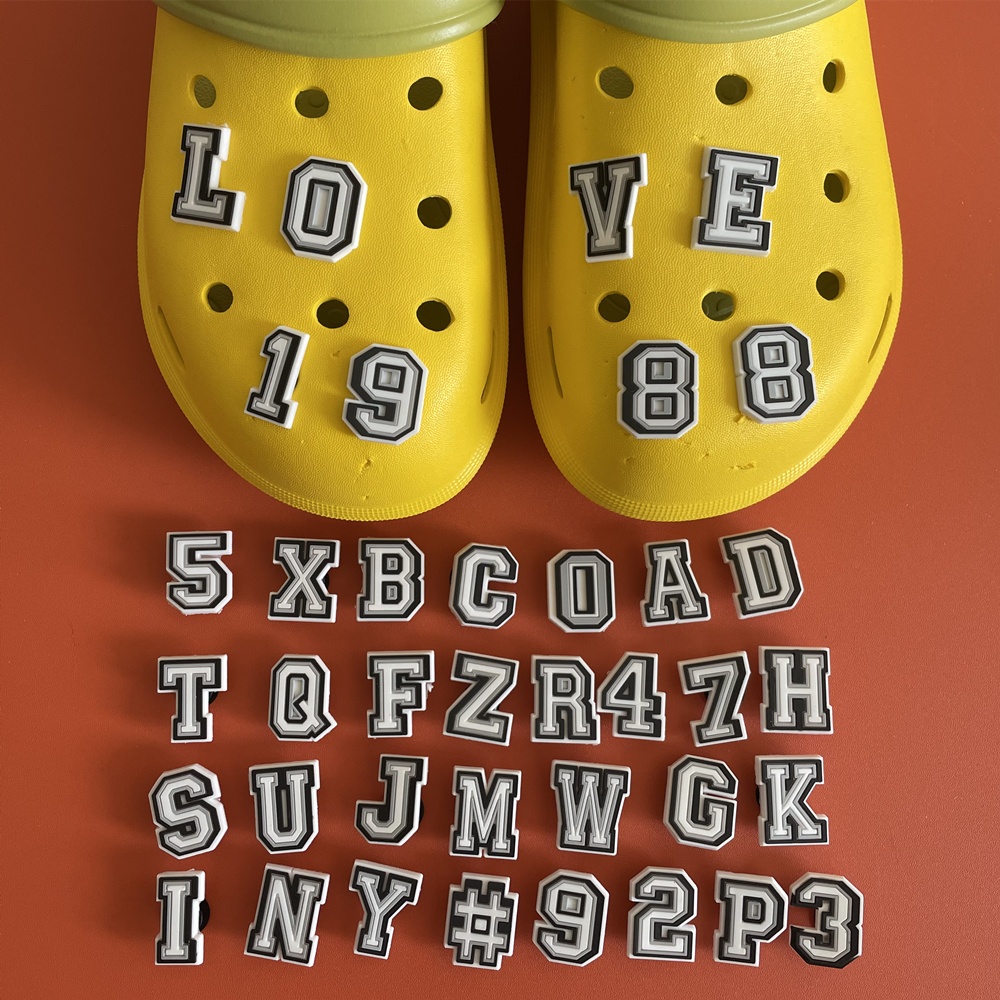 Jibbitz Letters Shoe Charms Pins Alphabet Number Jibits Croc Charm