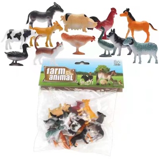 Farm Animal Figurines Set 8pcs Horse Cow Pig Sheep Chicken Duck