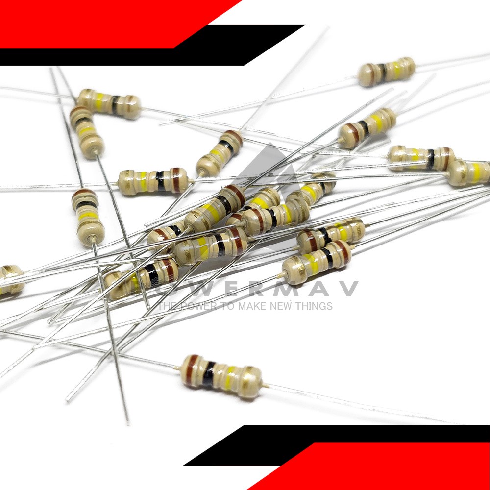 20pcs 100k ohms resistor 4 band 1/4w carbon film taiwan original 5% 0 ...