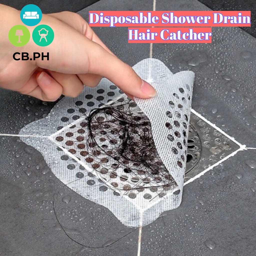 CB.PH 10pc Disposable Sink Strainer Shower Drain Stickers Drain Hair Catcher Drain Cover