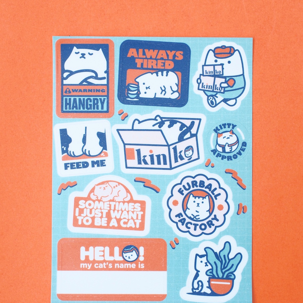 Meow Project x KinKo Sticker Pad (Laminated & Waterproof) Shopee