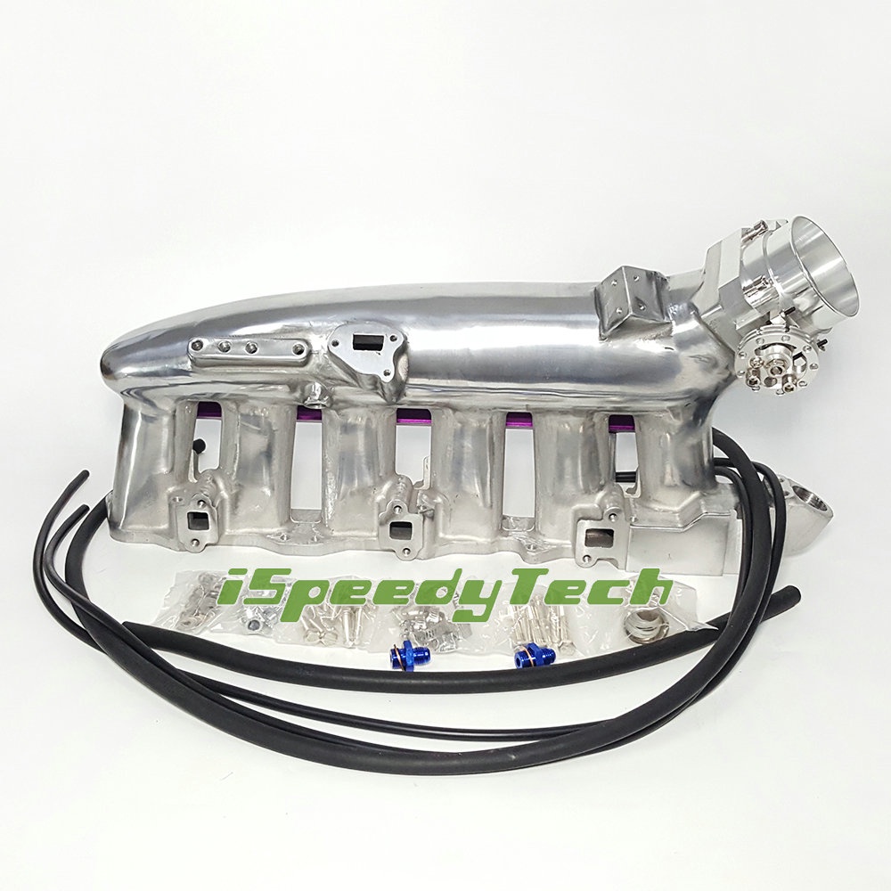 Polish Plenum Intake Inlet Manifold +Q45 Bolt Throttle body FOR Nissan