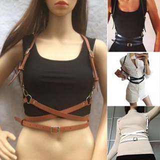 100% Handcrafted Choker Harness Caged TOP Bra Belt Body Chest PU