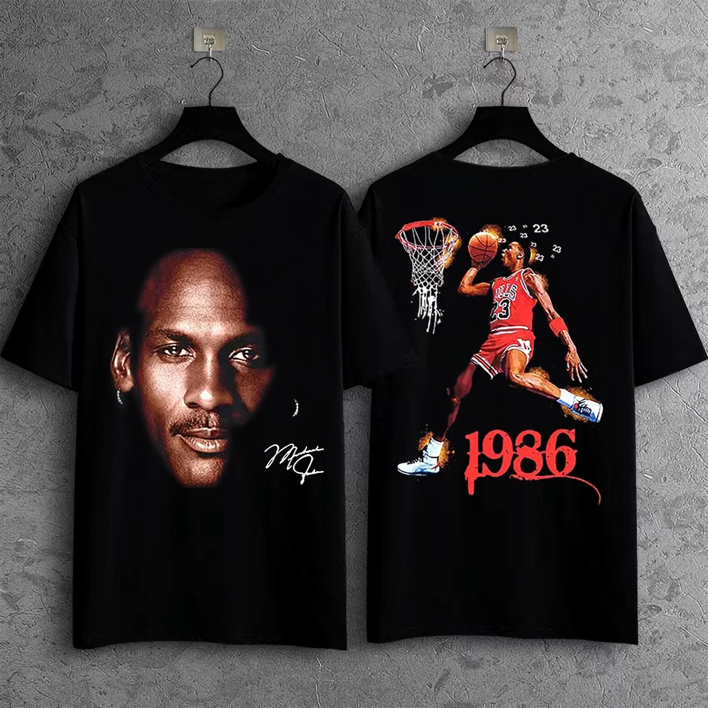 Michael Jordan t shirt for men NBA Trend Men s T shirt Print Logo Breathable Short Sleeves Cotton Te Shopee Philippines