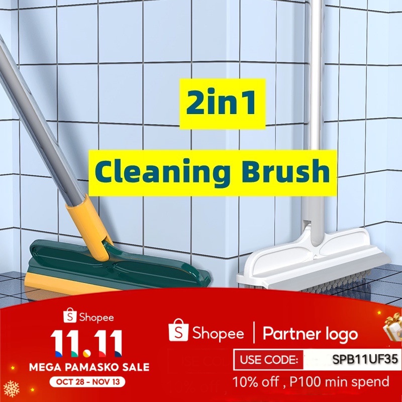 2 In 1 Rotatable Magic Wiper Scraper Mop Broom Floor Sweeping Gap