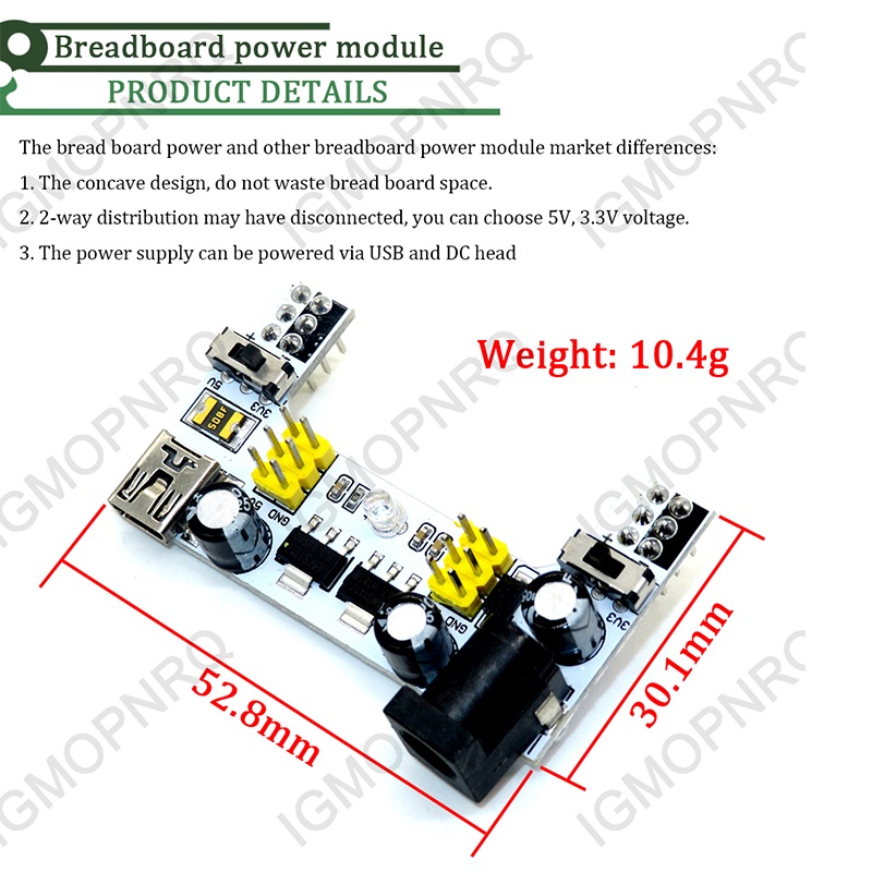 MB102 DC 7-12V Micro USB Interface Breadboard Power Supply Module MB ...