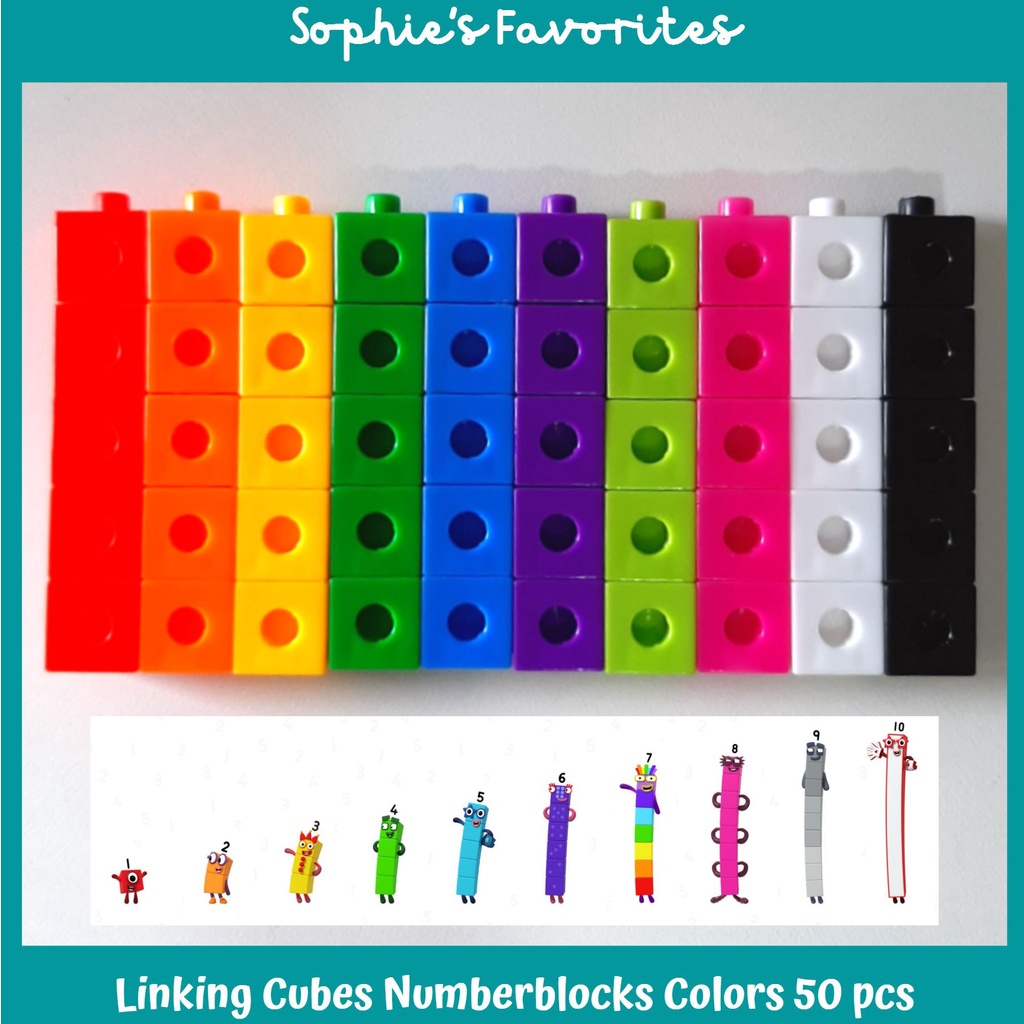 50 pcs Numberblocks Cubes Linking Cubes Link Cubes Snap Cubes Cube ...