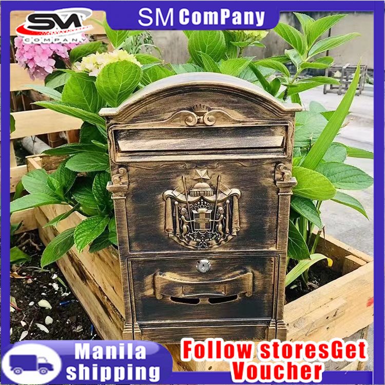 Letter Mailbox Post Box with Waterproof and Lockable Box with European ...