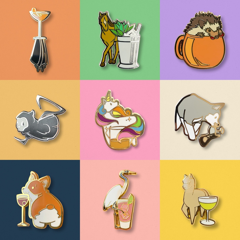 Cocktail Critters Enamel Pins | Shopee Philippines