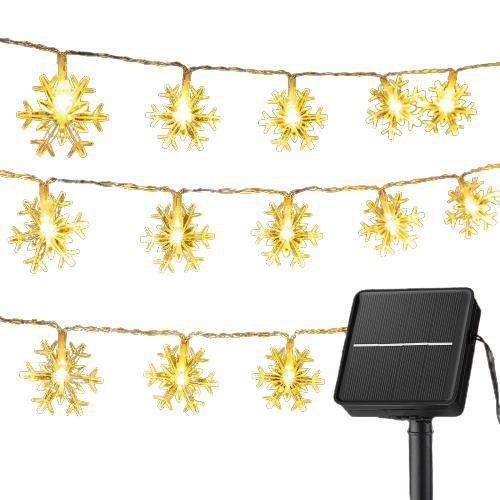 WM 20/100 LED Outdoor Waterproof Snowflakes Solar Christmas Lights ...