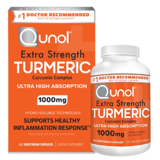 Qunol Extra Strength Turmeric Curcumin Complex 1000mg, 60 Vegetarian Capsules &dF) Shopee