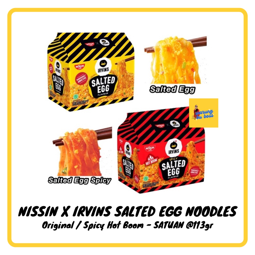 Nissin Irvins Salted Egg Instant Noodles Spicy Salted Egg Hot Boom ...