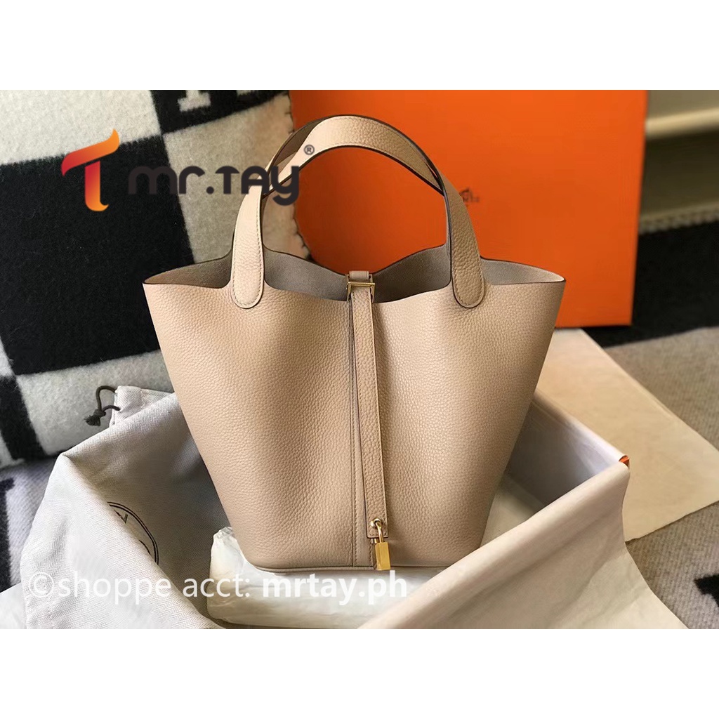 Herme's picotin lock handmade basket manual custom18 litchi grain tc