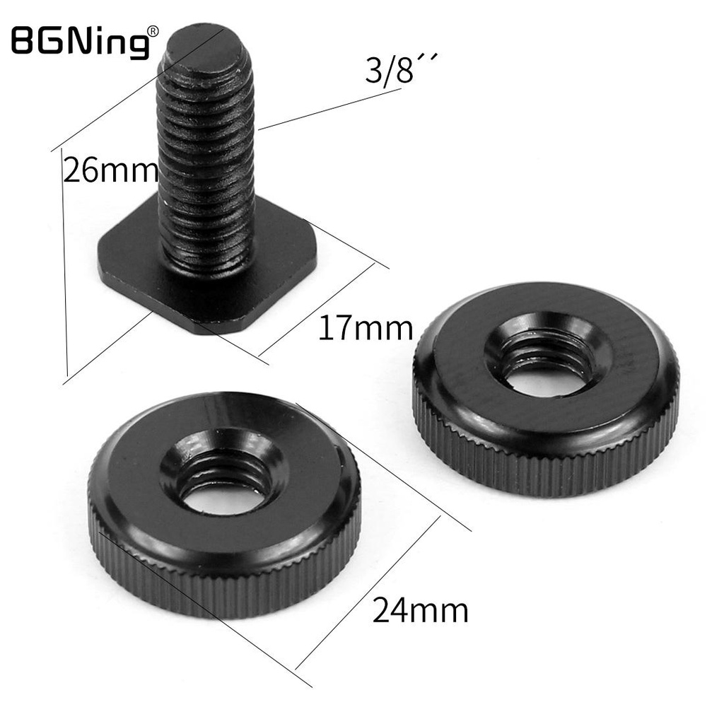 Cold Shoe Camera Mounting Screw 3/8 Inch Double Nuts Conversion Screw