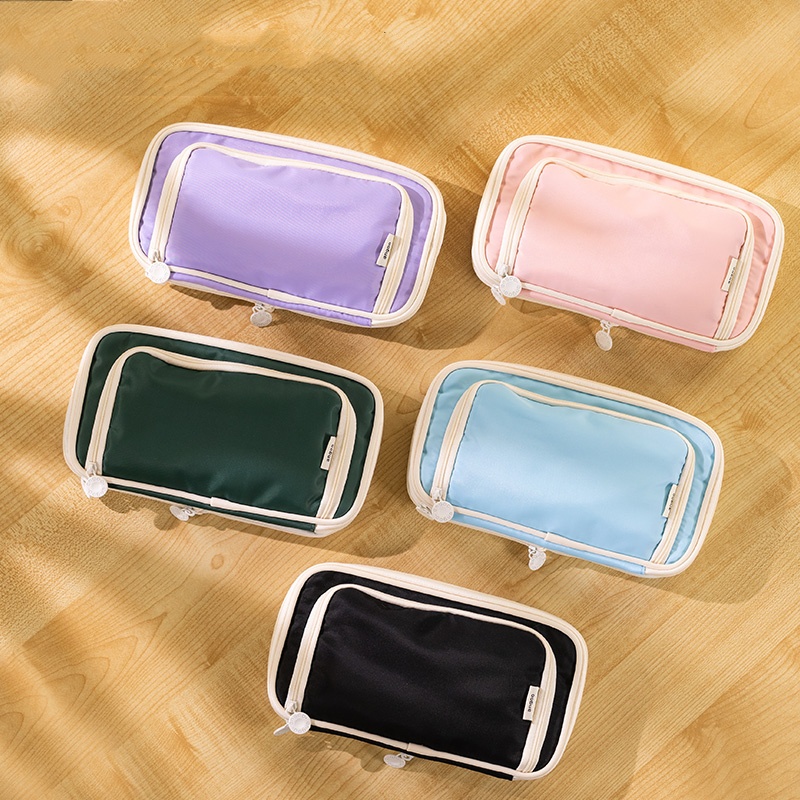 Penlab Angoo Macaron Color Pencil Case Pen Bag Expandable Pocket