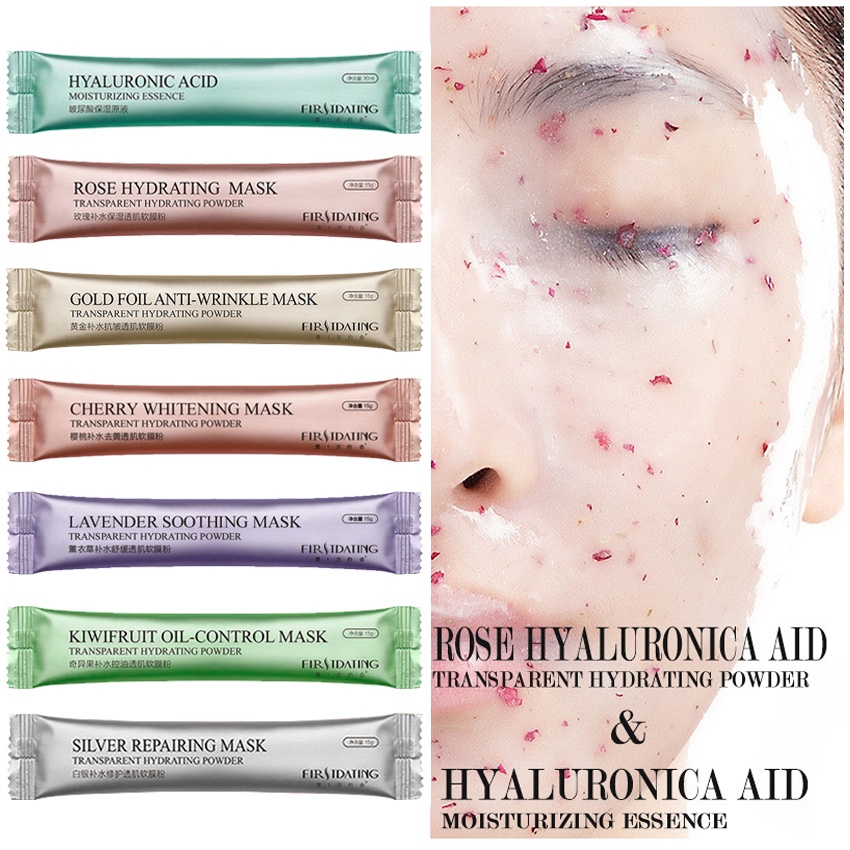20PCS SPA Collagen Rose Hyaluronic Acid Soft Jelly Mask Powder Face