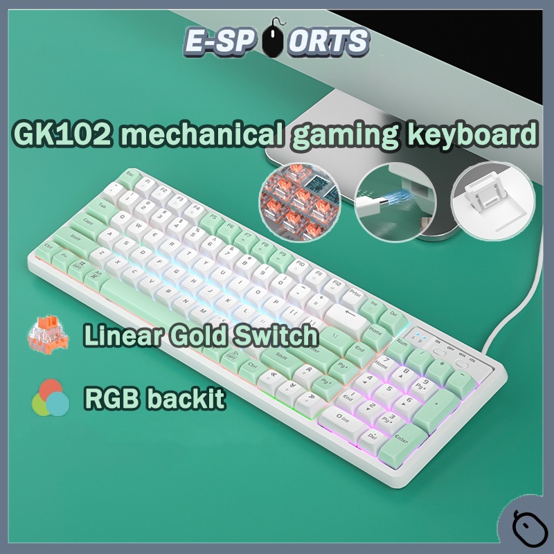 LANGTU GK102 dual system Wired GOLD Switch HOTSWAP mechanical keyboard