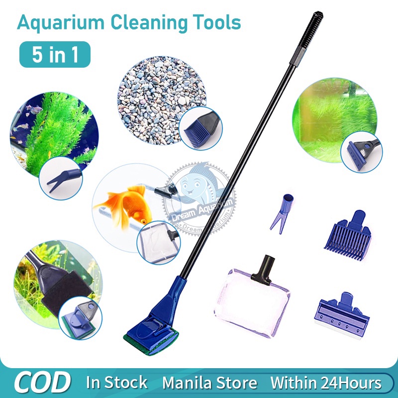 5 In 1 Aquarium Cleaning Tools Set Multifunctional Fish Tank Cleaning