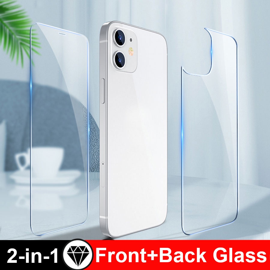 For iPhone 15 14 Plus 13 12 mini 13 12 14 Pro Max Front + Back Tempered ...