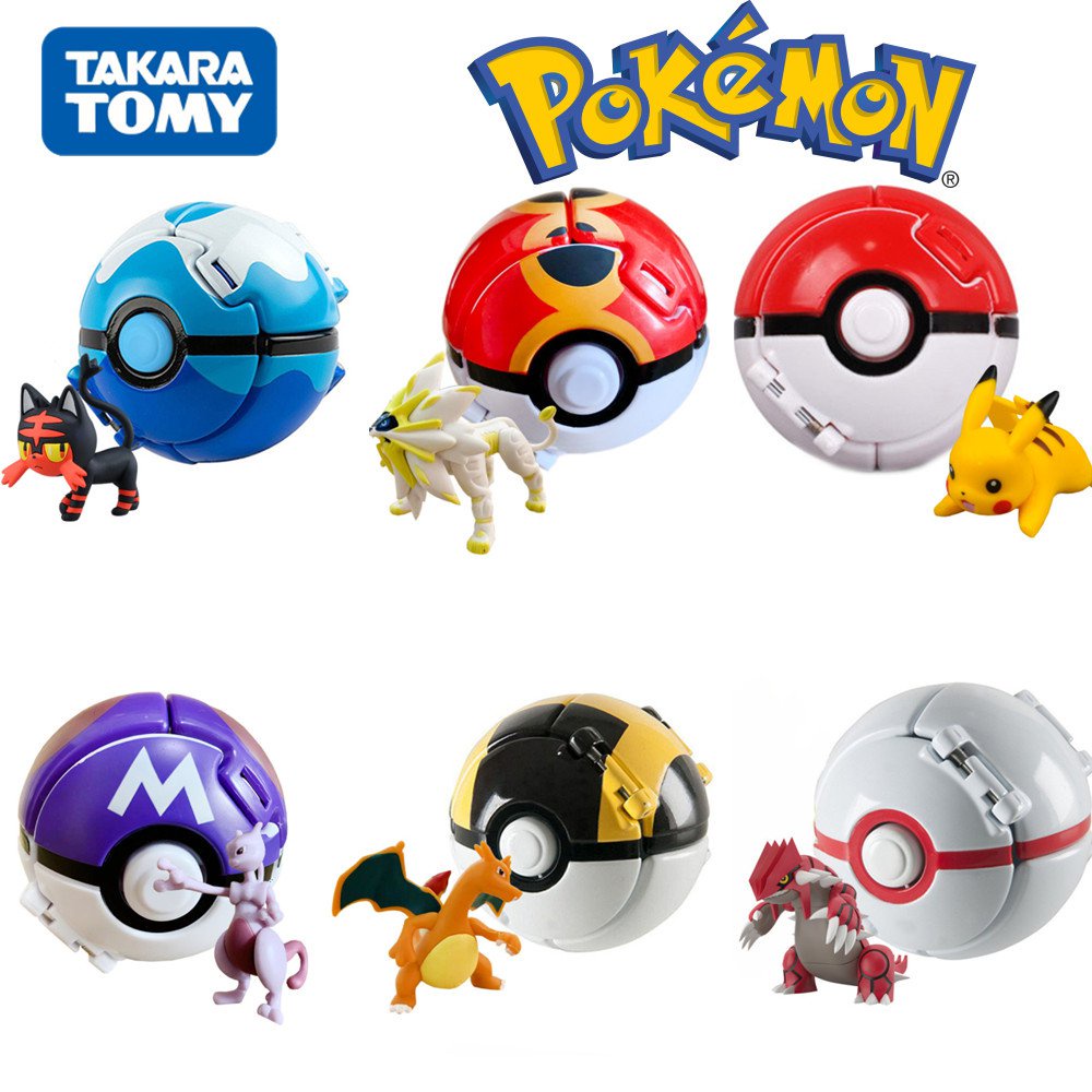 Aниме Pokemon Pikachu Mewtwo Action Figure Explode Ball Game Elf Ball ...