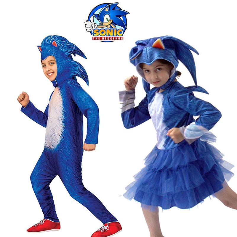 Halloween Sonic Kids Cosplay Costume The Hedgehog Jumpsuit Outfit ...