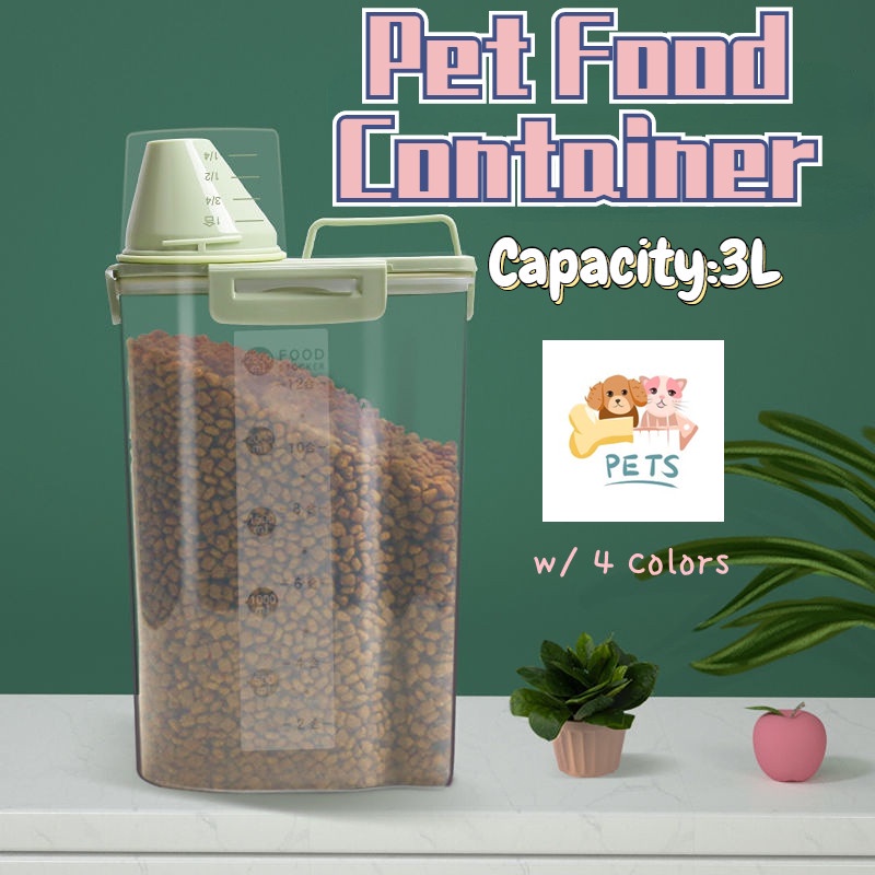 3L Pet Food Box Storage Bucket Cat Food Box Loaded Dog Food Barrel