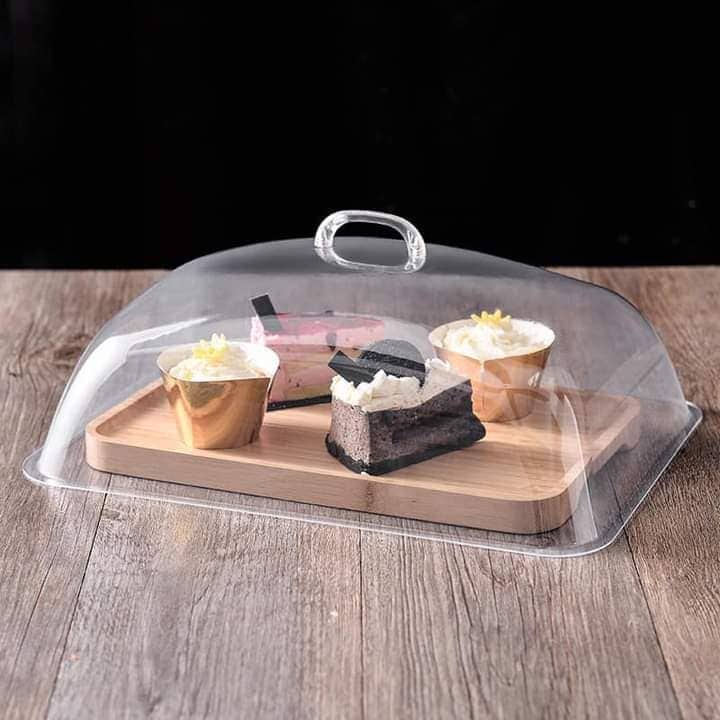 42*33 cm Transparent flip pc cover rectangular tray cover food cake ...