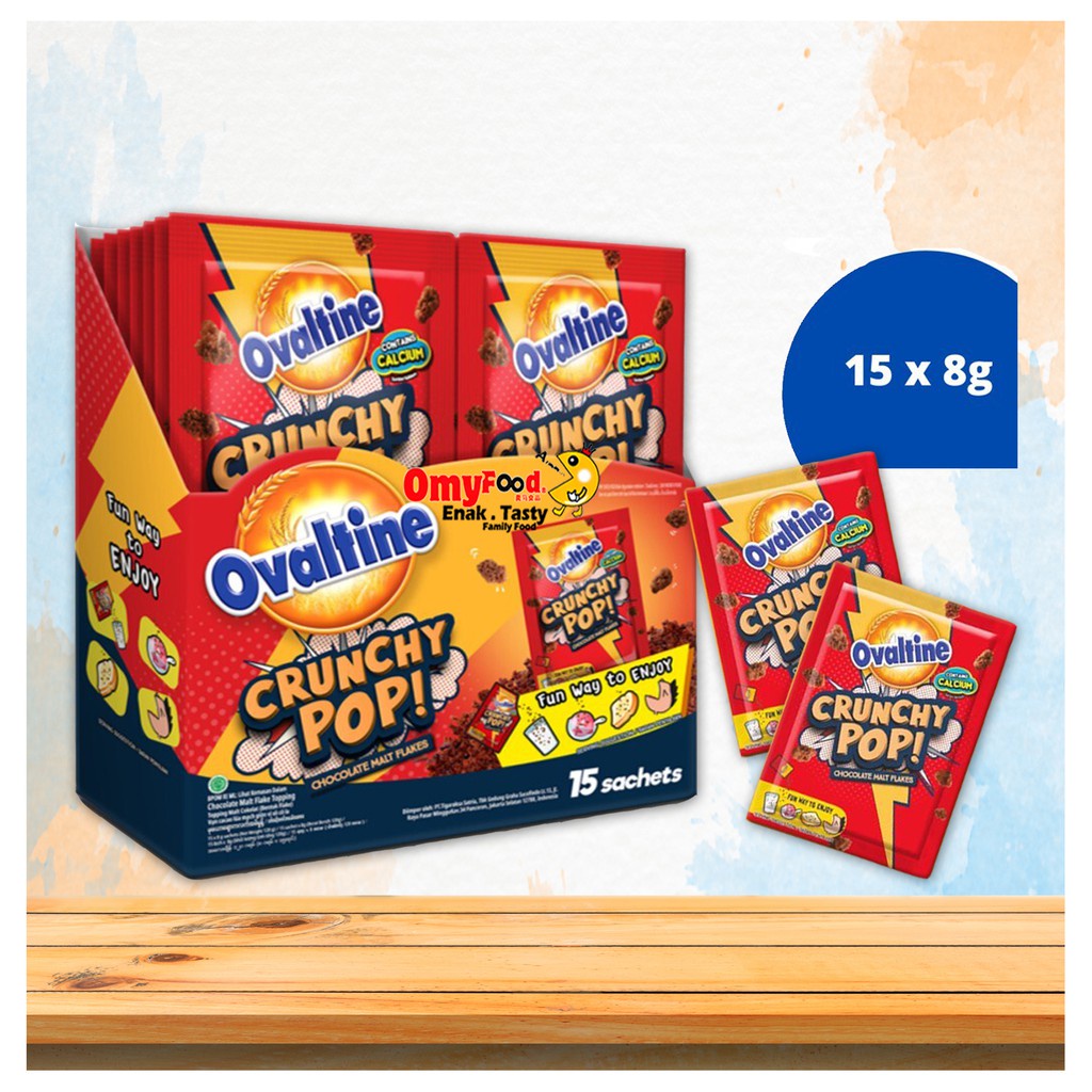 8g x 15 sachets (1box) Ovaltine Crunchy Pop! Chocolate Malt Flakes ...