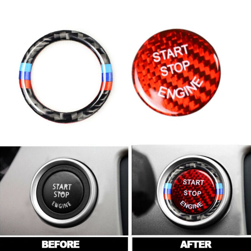 Carbon Fiber Engine Start Stop Switch Button Cover,ForBMW E90 E87 E60 ...